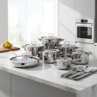 15 Pieces Stainless Steel Cookware Set Composite Bottom Kitchenware