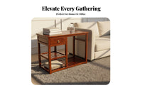 Rolling Tea Station Multi-Functional Serving Cart Ample Storage Mobile with casters for Homeowners, Adults, Living Room