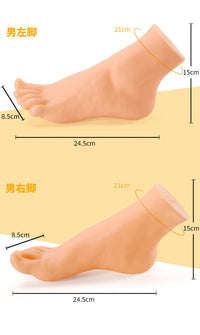 仿真脚模塑料哑光空心加厚硬款女脚模搪胶足模短袜模拖鞋展示假脚