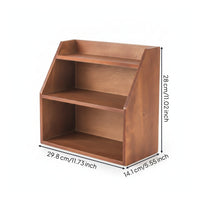 Three-Tier Organizer Rustic Desktop Organizer Shelf Slanted Sides