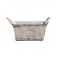 Galvanized Planter Bucket Decorative Plant Container Tabletop