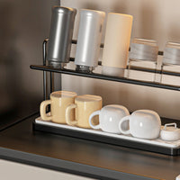 Double Layer Cup Rack Stable Frame 2 Tier Cup Organizer Rust Resistant