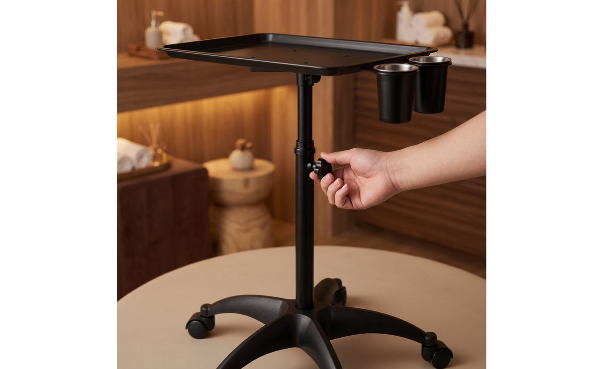 Rolling Salon Tray Rolling Workstation Rolling Tray Movable Furniture for Hairstylists, Nail Technicians, Barbershop, Cosmetics Studio