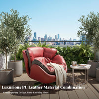 Upholstered Rotating Armchair Italian Design Round Rotating Armchair Winter & Summer Use Plush Feel Fabric for Readers