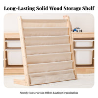 Childrens Wooden Bookcase Solid Wood Frame Toddler Bookshelf Little