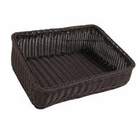 Slanted Opening Display Basket Versatile Angled Woven Basket Space-Saving Design Wicker Storage Bin for Bakery, Kitchen Countertop