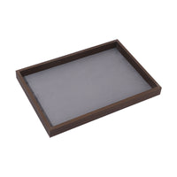 Vintage Walnut Jewelry Organizer Tray with Velvet Lining
