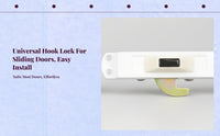 Sliding Door Lock, Aluminum Alloy Hook Lock, kid protection Protection, Easy Installation for Sliding Doors and Glass Panels