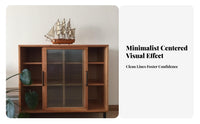 Nordic Design Fluted Glass Door Cabinet Modern design Sideboard Multi-Functional Storage Furniture for Homeowners, Apartment Dwellers, Families, Dining Room, Entryway, Home Office, Kitchen