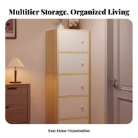 Narrow Side Cabinet Space-Saving Tall Slim Storage Tower Multi-Functional