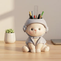 Cartoon Pen Holder Gift Idea Cute Desktop Organizer Resin for Office