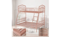 Metal Bunk Bed Frame Space-Saving Bunk Bed Slatted Furniture Sturdy for Children, Teens, Toddlers, Shared Room