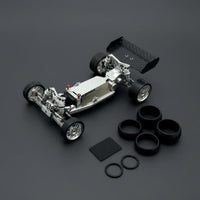 1/24 Scale RC Mini Racer Chassis Carbon Fiber Wing Metal Upgrade Chassis Frame Wear Resistant Remote Control Car Frame Kit  for WLtoys