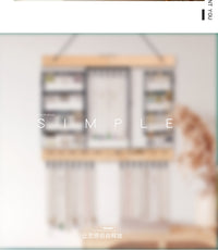 Wall-Mounted Wooden Jewelry Organizer with 6 Layers for Earrings and Necklaces