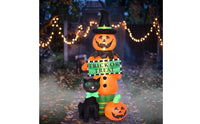 Spooky Pumpkin and Black Cat Inflatable Pumpkin with Black Cat Outdoor Quiet for Yard, Lawn, Porch, Party