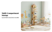 Narrow Multi-Tier Shelf Floor-Standing shelf unit Space-Saving Sturdy Construction for Students, Corner