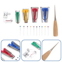 Multi-Functional Textile Bias Tape Tool Kit Multiple Sizes Included Bias Tape Tool Set Convenient and Practical for Sewers