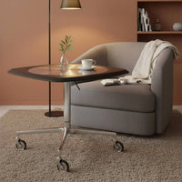 Height Adjustable Rolling Table Bauhaus Design Mobile Sofa Table with Wheels