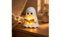Ghost Lamp with Book Cute Nightlight Warm Glow for Bedroom
