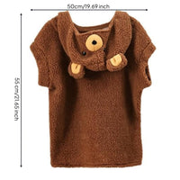 Funny Bear Costume Fun Design Hooded Bear Costume Soft Material Furry Character Vest Easy to Wear for Adults, Teens, Halloween, Stage Performances, Parties