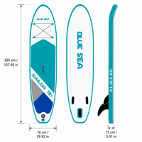 Inflatable Stand Up Paddle Board Portable Package 76cm Wide Stable for Beginners