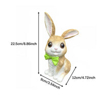Bow Tie Rabbit Ornament Handmade-Aesthetic Look Cute Rabbit Statue
