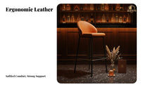 Upholstered Counter Stool with Rear Supportrest Rustic Design Bar Chair Light Luxury Design Easy Assembly for Adults
