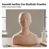 Versatile Eyelash Extension Practice Head Realistic Size Eyelash Extension Training Head Easy to Clean for Students, Beauty Salon, Classroom