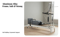 Pilates Core Training Bed Aluminum Alloy Frame Pilates Reformer Bed Full Body Workout Half Exercise Bar Luxury Reformer for Beginners, Seniors, Gym