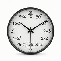 Math Wall Clock Quartz Science Wall Clock Non-Ticking for Teachers