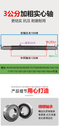 16寸绿色充气轮大轱辘耐磨重型脚轮连轴载重脚轮连轴重型老虎车轮