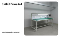 Includes LED Light Anti-Static Workbench Heavy-Duty Quality Inspection Desk Stable Frame Production Line Work Table Wear-Resistant for Factory Workers, Laboratory Technicians, Laboratoryoratory Oratory