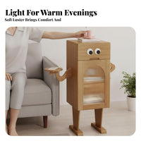 Robot lighting fixture Table Space-Saving Side Cabinet Multi-Functional Drawer Storage for Adults, Kids, Bedroom, Lounge Area