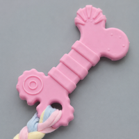 Multicolor Dog Chew Toy, Long Thermoplastic Rubber Puppy Bone, Cleans Teeth, Tough Puppy Toys for Teething