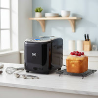 Multifunctional Automatic Bread Creator LCD Display Automatic Bread Machine Large Viewing Window Flour Mixture Kneading Machine Food-Grade Materials for Home Bakers