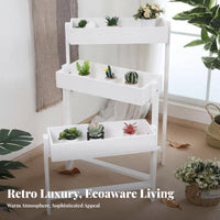3-Tier Plant Stand Retro Design Foldable Stepped Planter Indoor Outdoor Use Easy to Assemble for Gardeners, Balcony, Patio
