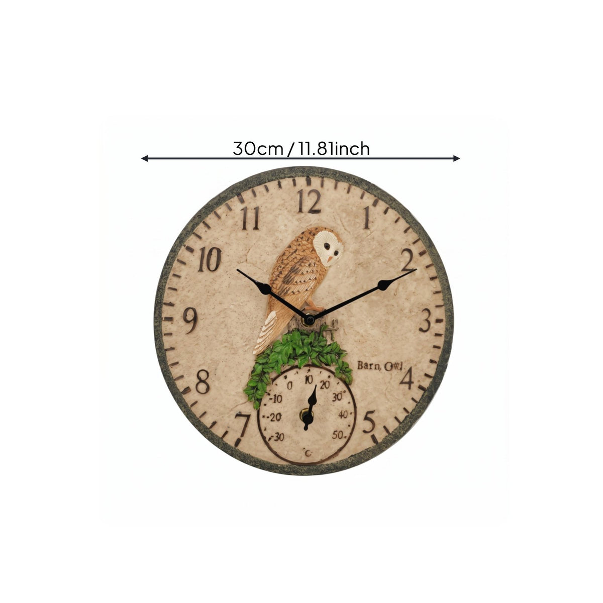 Decorative Thermometer Wall Clock 3D Relief Home Decor Battery Operated