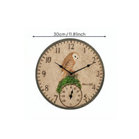 Decorative Thermometer Wall Clock 3D Relief Home Decor Battery Operated