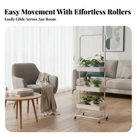 3-Tier Rolling Rack with Hanging Grid Multi-Functional 3-Tier Rolling Wire Rack