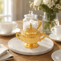 Ornate Condiment Jar Domed Top Lidded Condiment Jar Finial Knob