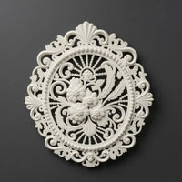 Oval Flower Wall Plaque Textured Finish Baroque Wall Plaque Decorative
