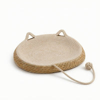 Cat Basket Bed Oval Cat Bed with Scratching Board Soft for Indoor