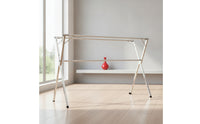 Floor-Standing Clothes Drying Rack Expandable Laundry Drying Rack Foldable Clothes Horse Space-Saving for Balcony