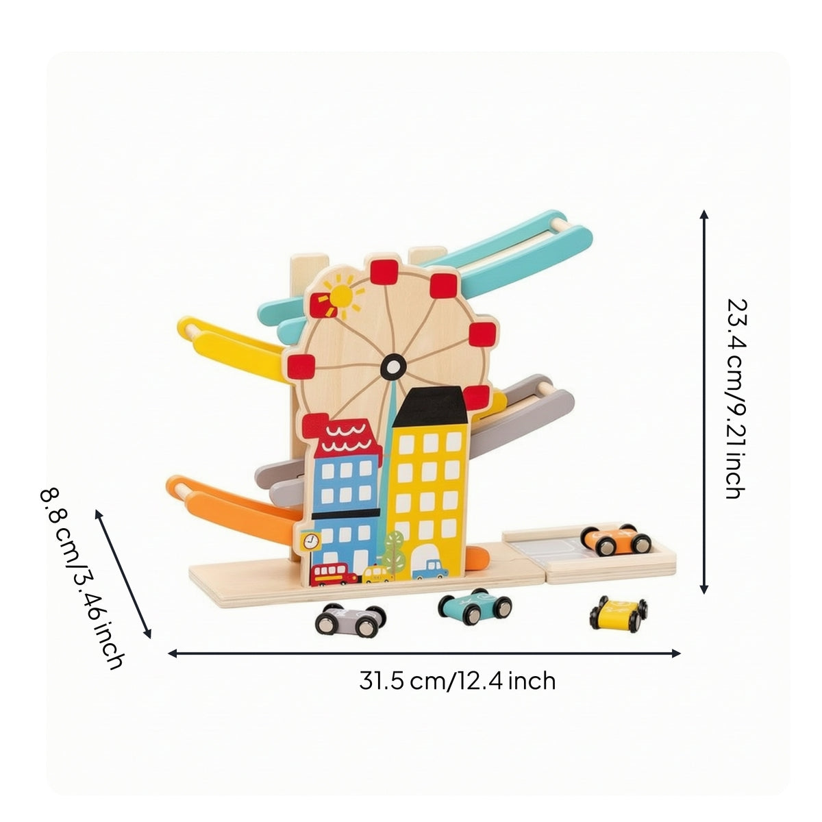 Wooden Race Track Car Ramp Racer Hands-on Wooden Ramp Racer Educational Slide Toy for Young Children