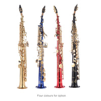 BONAWEI SS660 Bb Soprano Saxophone, Brass, Gold Lacquer, with Hard Case
