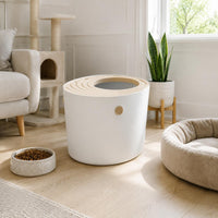 Enclosed Feline Toilet Large Size Hooded Litter Pan Easy to Clean