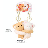 Hugging Animals Keychain Cute Design Soft Toy Animal Keychain Metal Clasp Personal Accessory for Girls, Students