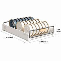 Cabinet Dish Rack, Stainless Steel Rack 42x30x9cm, Telescopic Movable Dish Rack with Drip Tray, Pull Out Drainer for Organised Kitchen