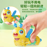 儿童蜜蜂虫上链发条玩具伸缩扭摆卡通趣味毛毛虫婴儿学爬行玩具