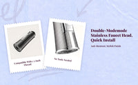 Pull Down Faucet Sprayer Head Replacement, Stainless Steel, 3 Modes, Universal Fit, Kitchen Sink